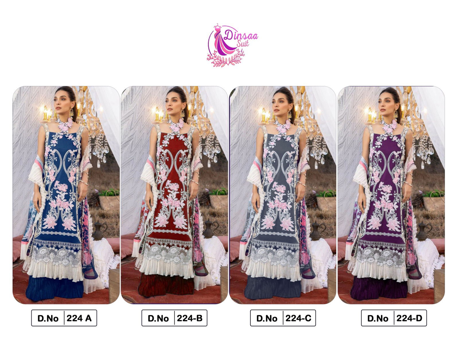 Dinsaa D 224 Cotton Pakistani Suits Catalog
